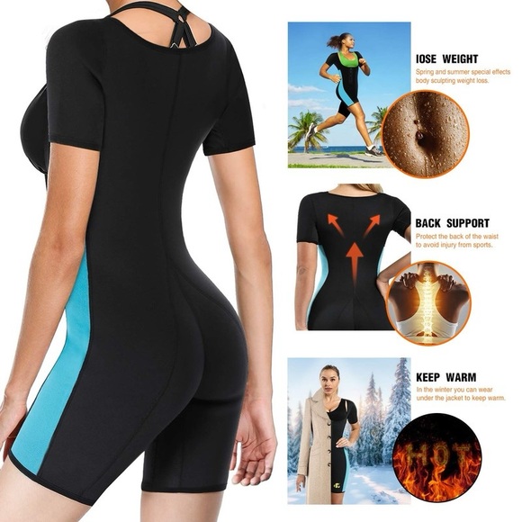 NONECHO Neoprene Sweat Sauna Suit Shaper Women Slimming Full Body Shapewear NWT - Picture 3 of 6